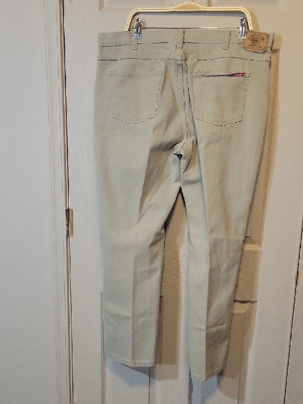 Dickies Beige/Tan Work Pants with Logo Patch